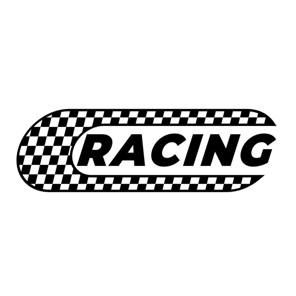 Racing black and white checkered flag icon . Race illustration vector