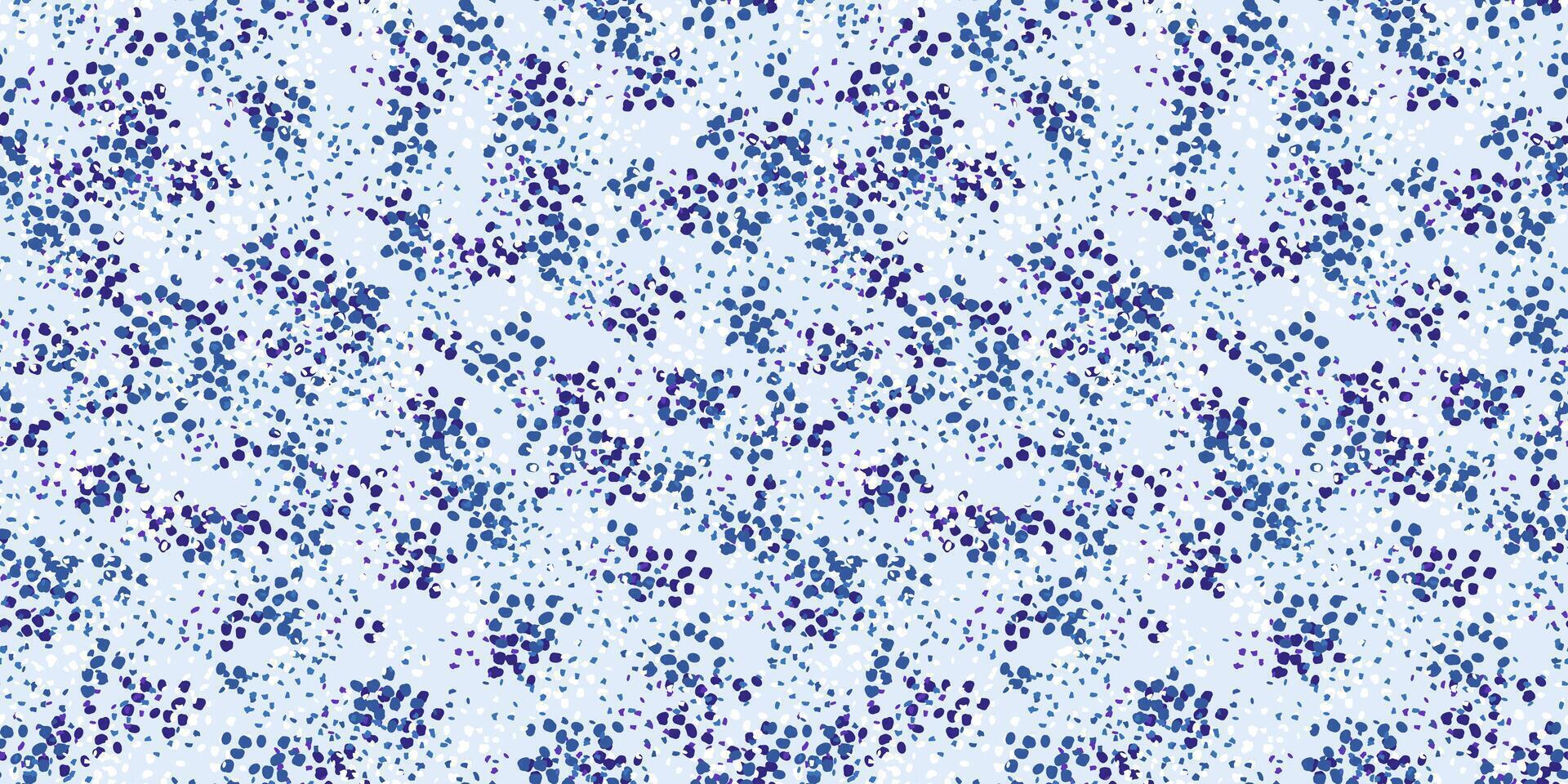 Hand drawn blue spotted seamless pattern. texture ornament with abstract shape, dots, spots, drops snowflakes. vector