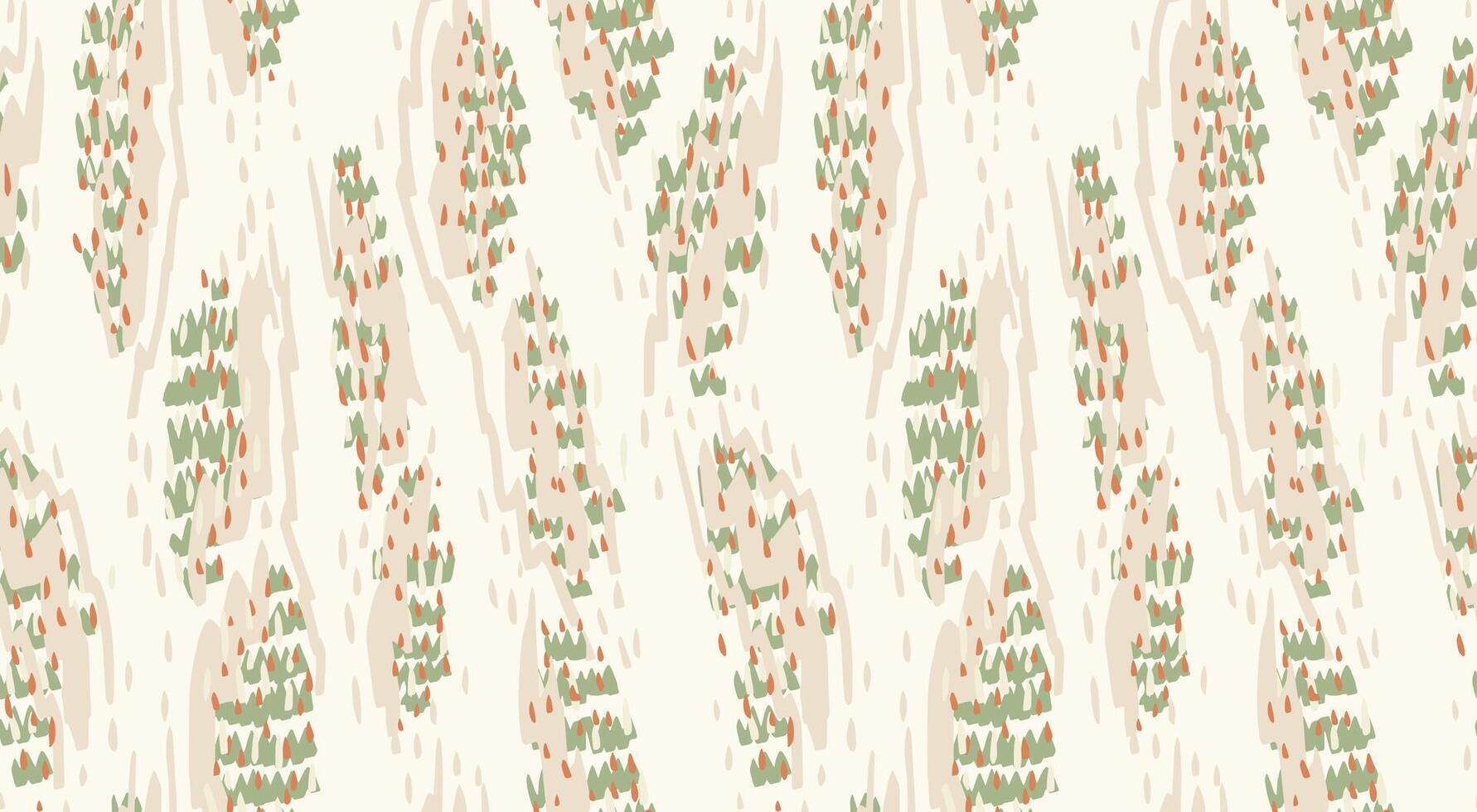 Abstract organic shapes seamless pattern. hand drawn sketch. Pastel beige texture background with unique dynamic forms. Contemporary minimalist ornament for print vector