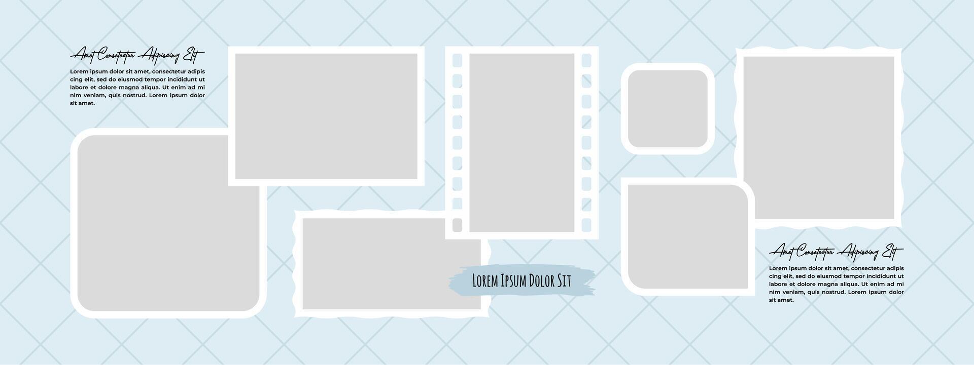 photos frame collage layout abstract photo frames and digital photo wall template vector