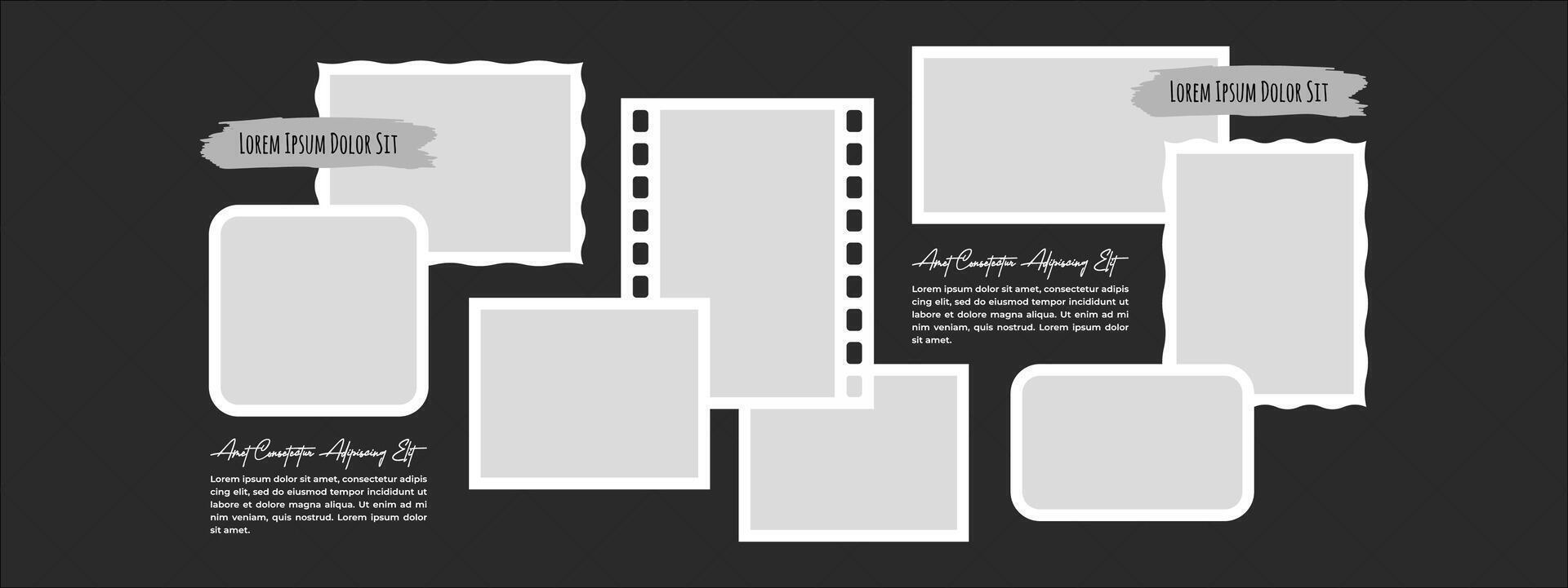 Design Picture Photo frame collage modern concept template vector