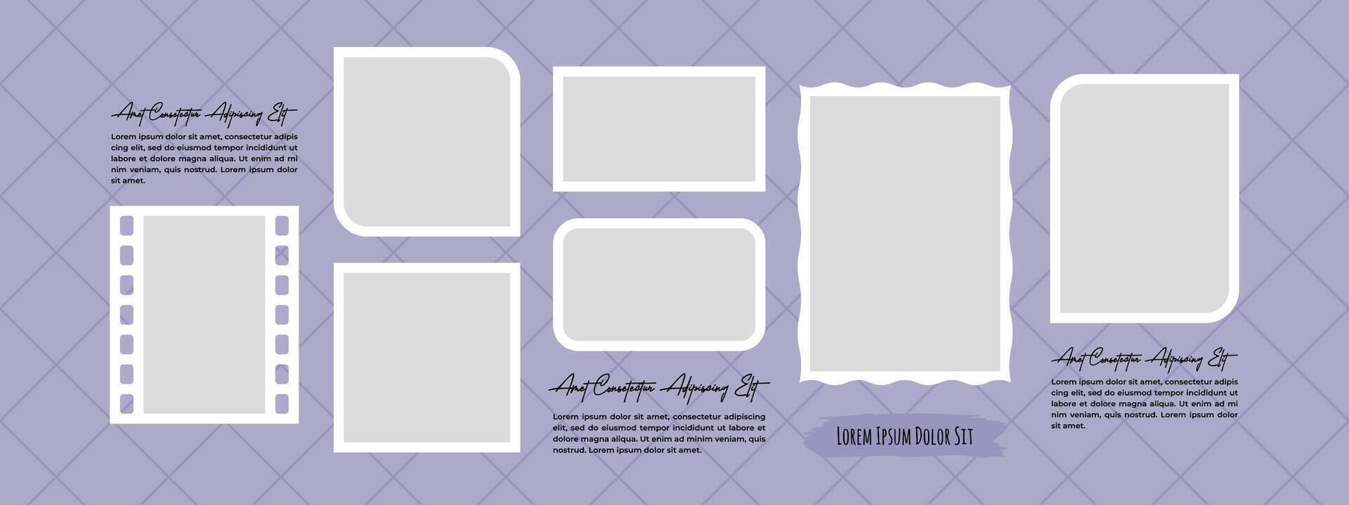 Blank Picture page grid layout abstract photo frames vector