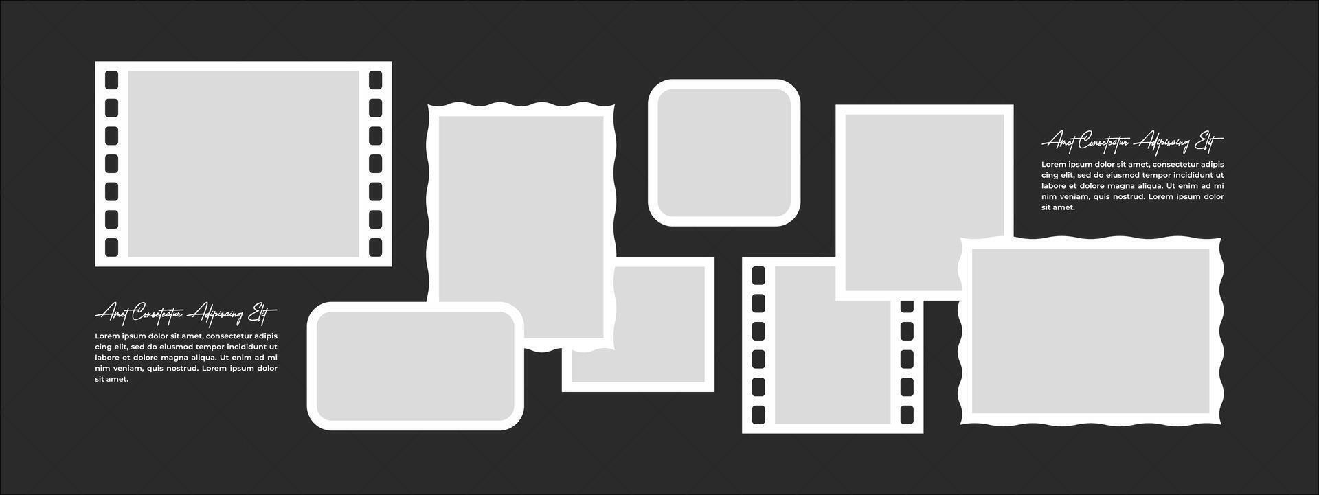 Design Moodboard picture photo collage design template vector