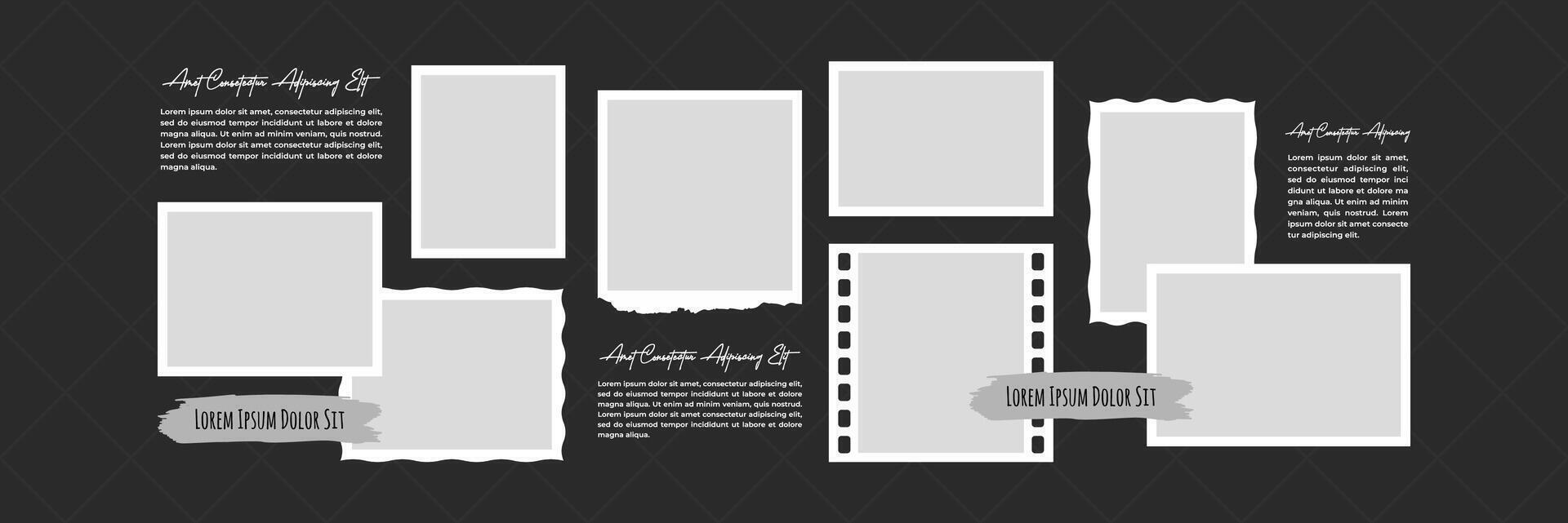 Photo Collage of realistic frames Border vector