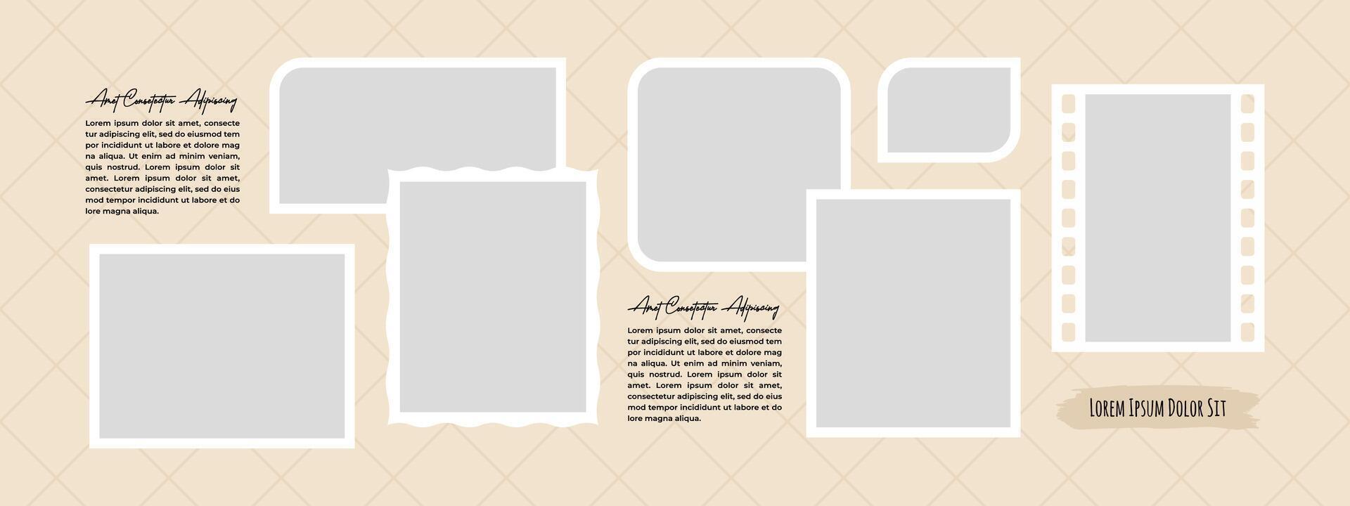 photos frame collage comics page grid layout abstract photo frames and digital photo wall template vector