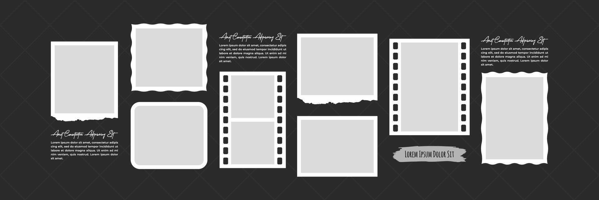 Frame Picture Moodboard photo collage design vector