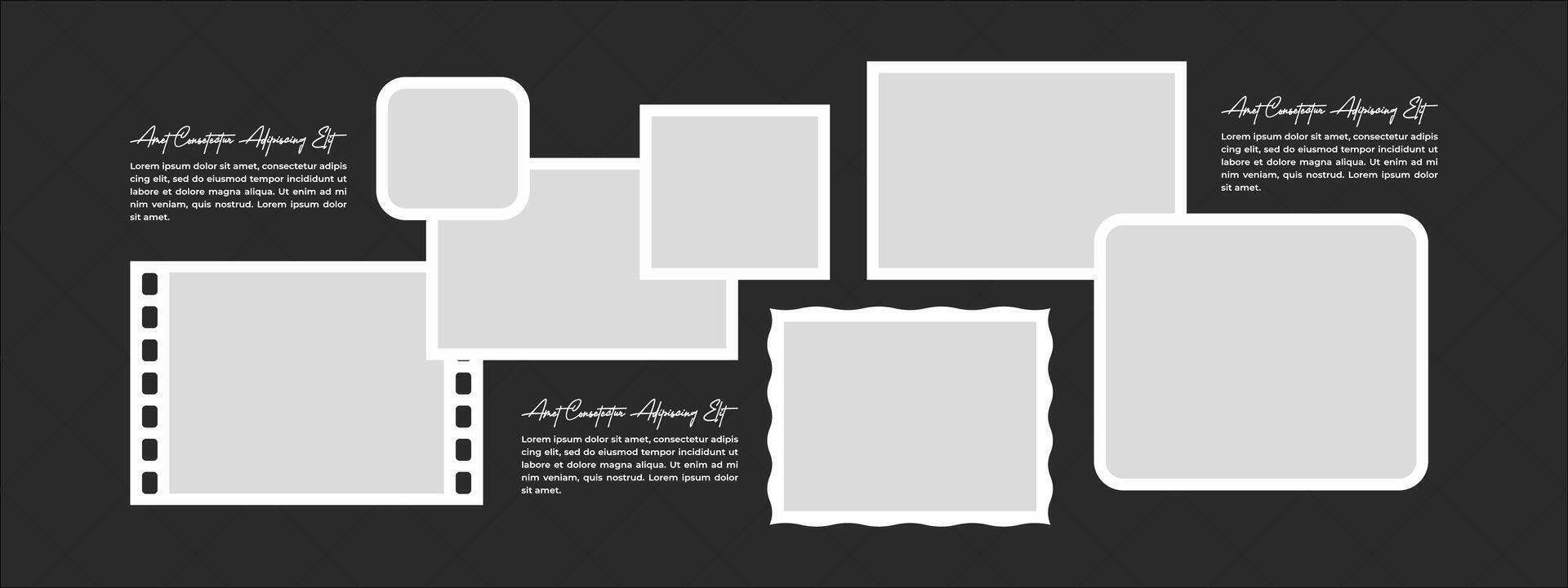 Design photo frame collage collection template design vector