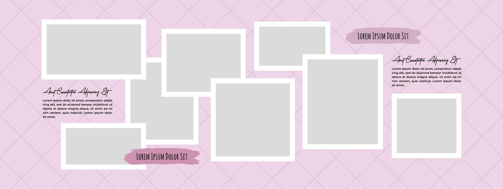 Moodboard photo frames set text space vector