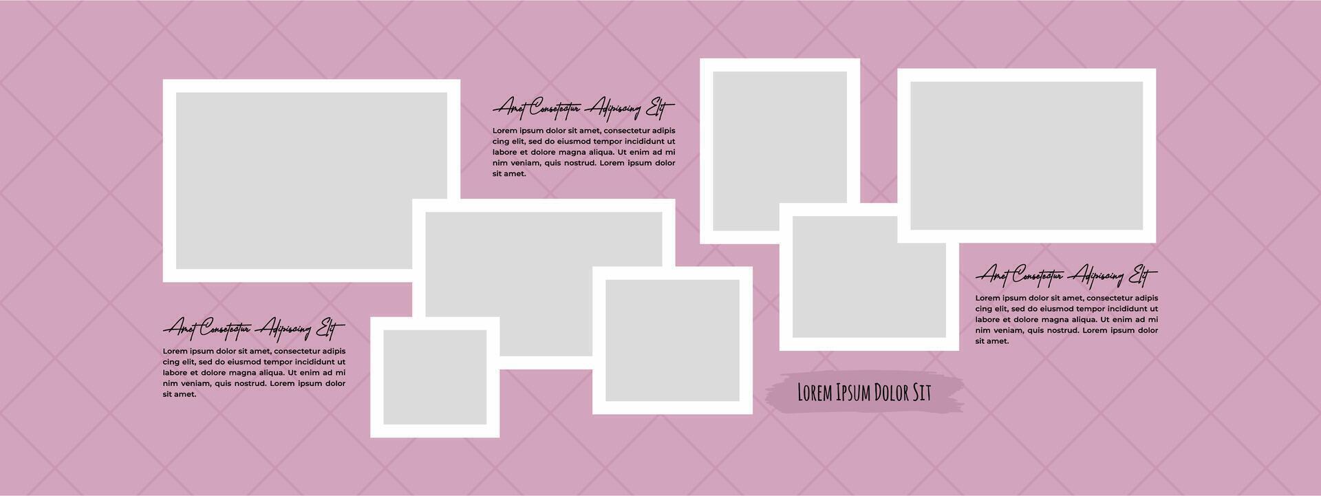Moodboard Picture Collage photo template design vector