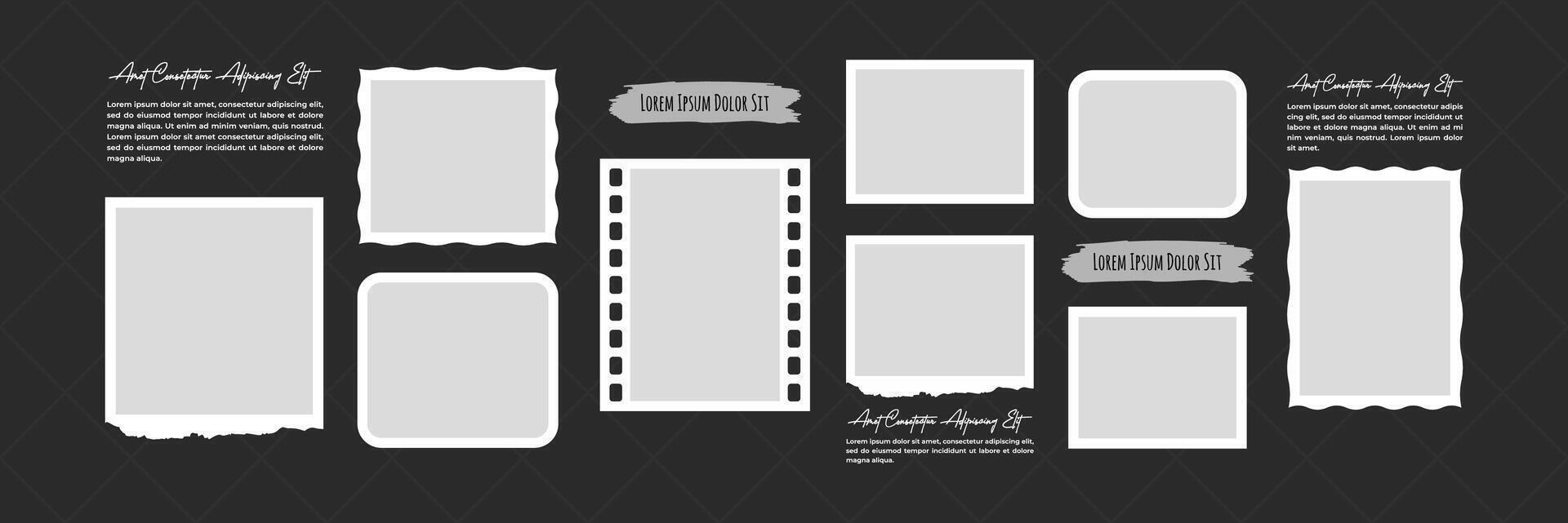 Design Template Blanck photo frame collage collection vector