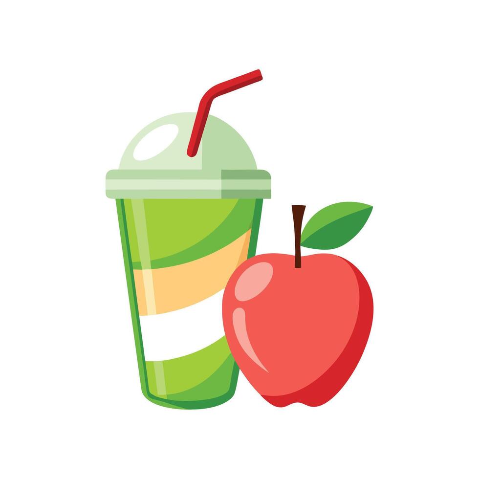 Creamy Apple Yogurt Smoothie for Breakfast vector