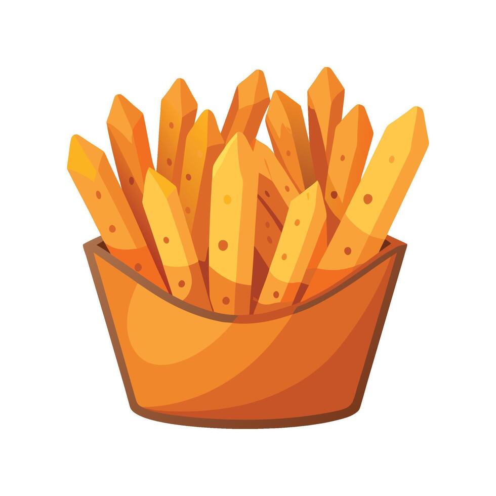 Crispy Baked Sweet Potato Fries for Snacks vector