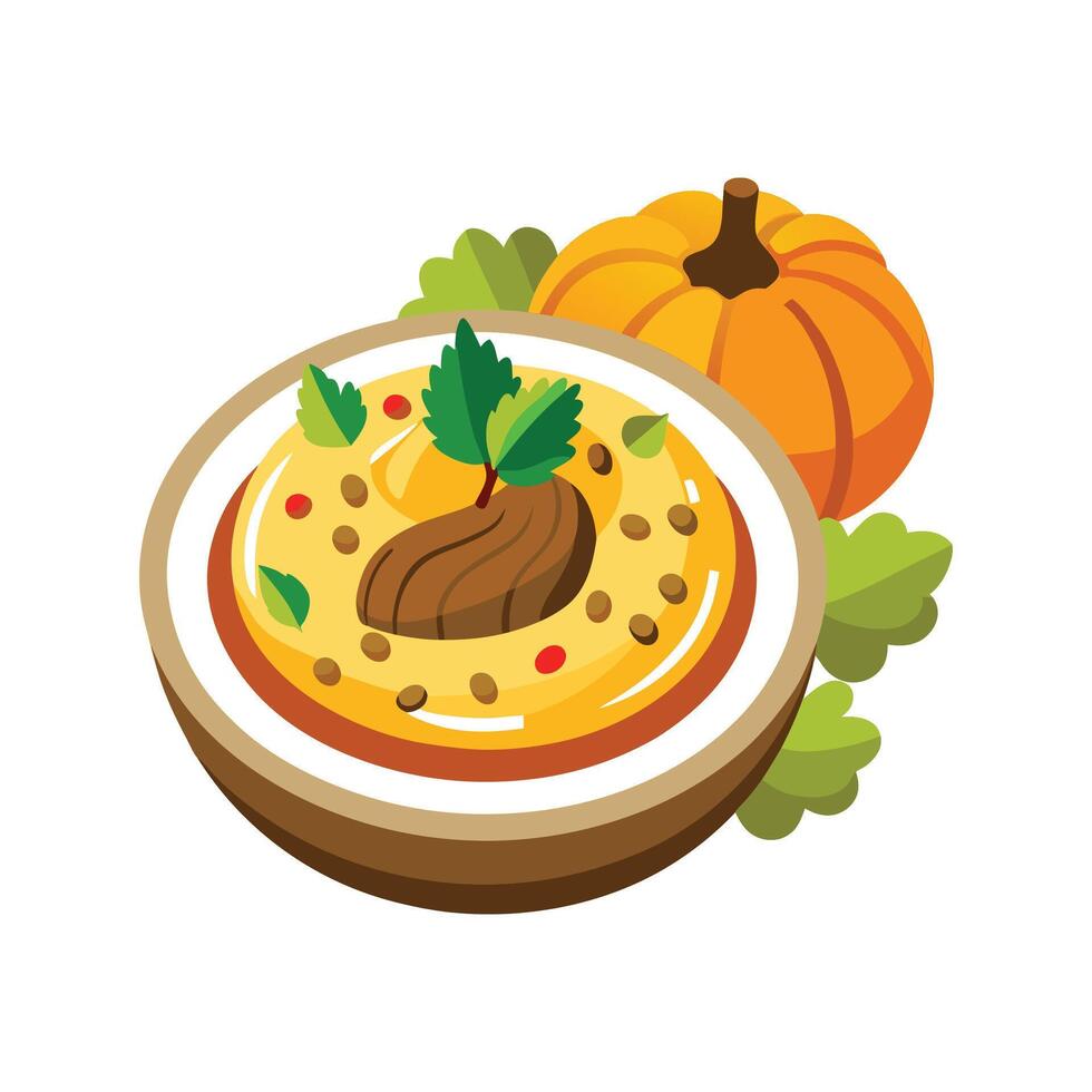 Nutritious Buckwheat Pumpkin Mash for Babies vector