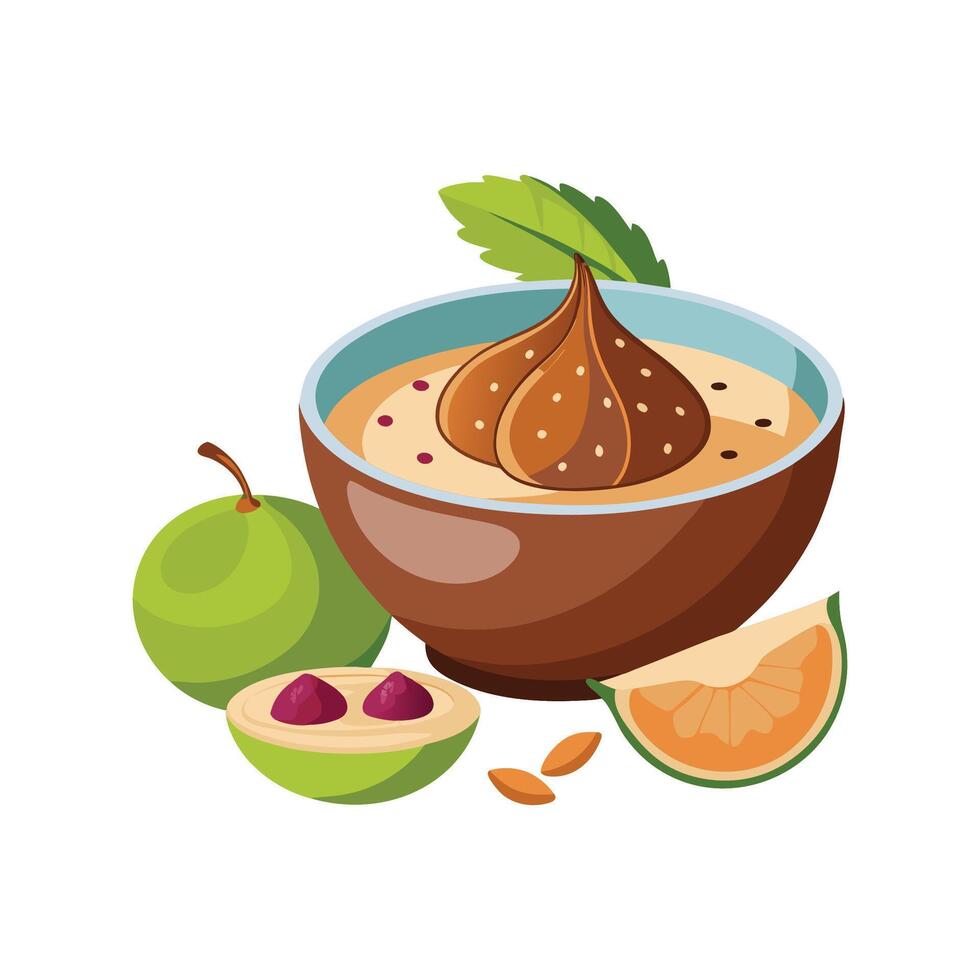 Delicious Buckwheat Fig Puree for Babies vector