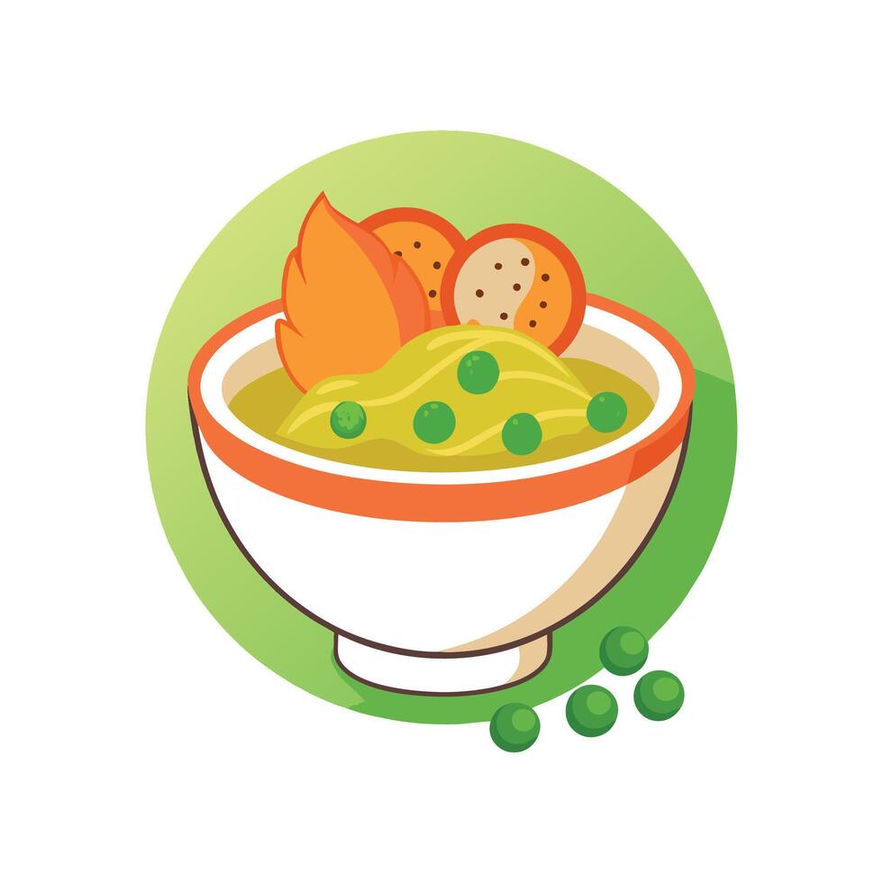 Delicious Chicken Peas Puree for Babies vector