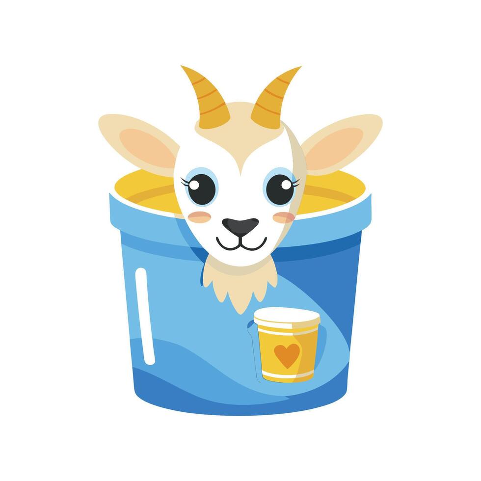 Creamy Goat Milk Honey Yogurt for Babies vector