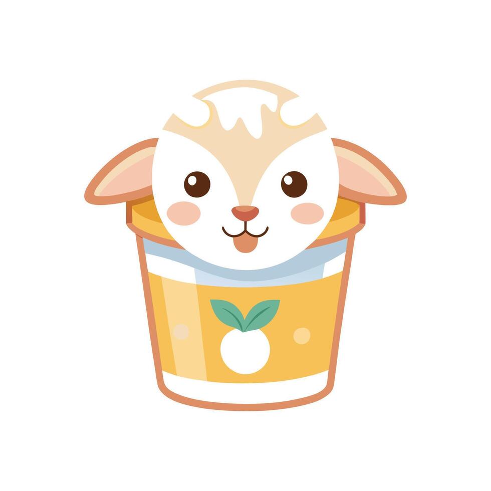 Creamy Goat Milk Honey Yogurt for Toddlers vector