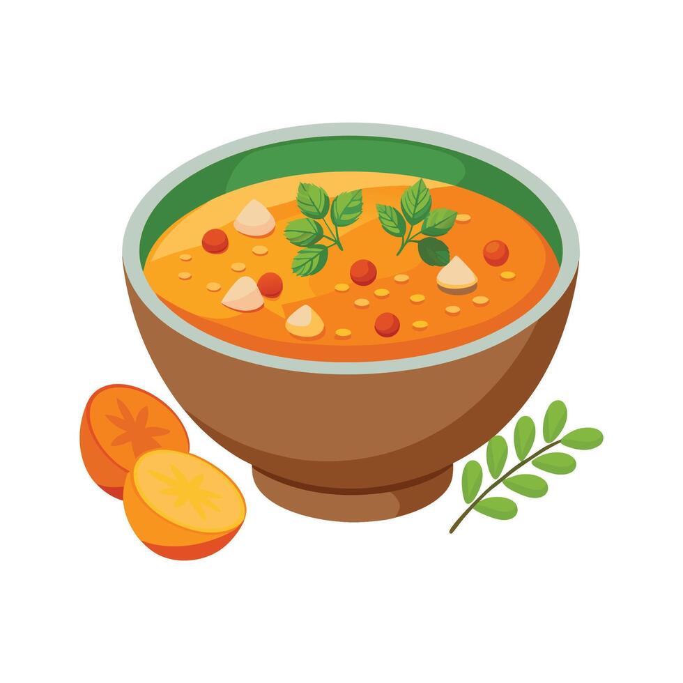 Delicious Lentil Carrot Soup for Comfort vector