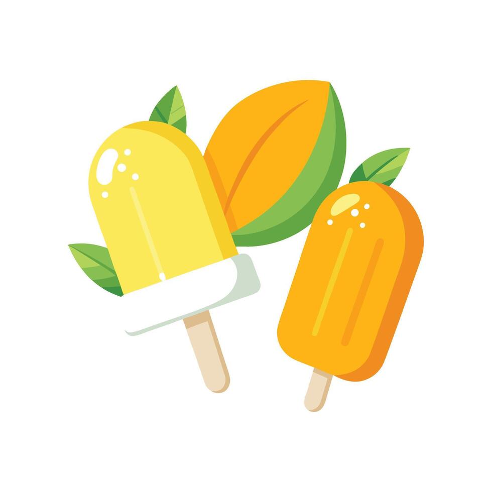 Delicious Mango Yogurt Popsicles for Snacks vector