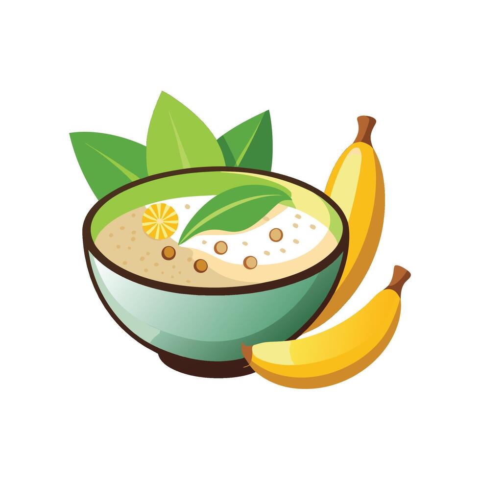 Nutritious Millet Banana Porridge for Breakfast vector