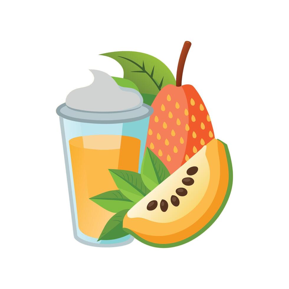 Refreshing Papaya Yogurt Drink for Snacks vector