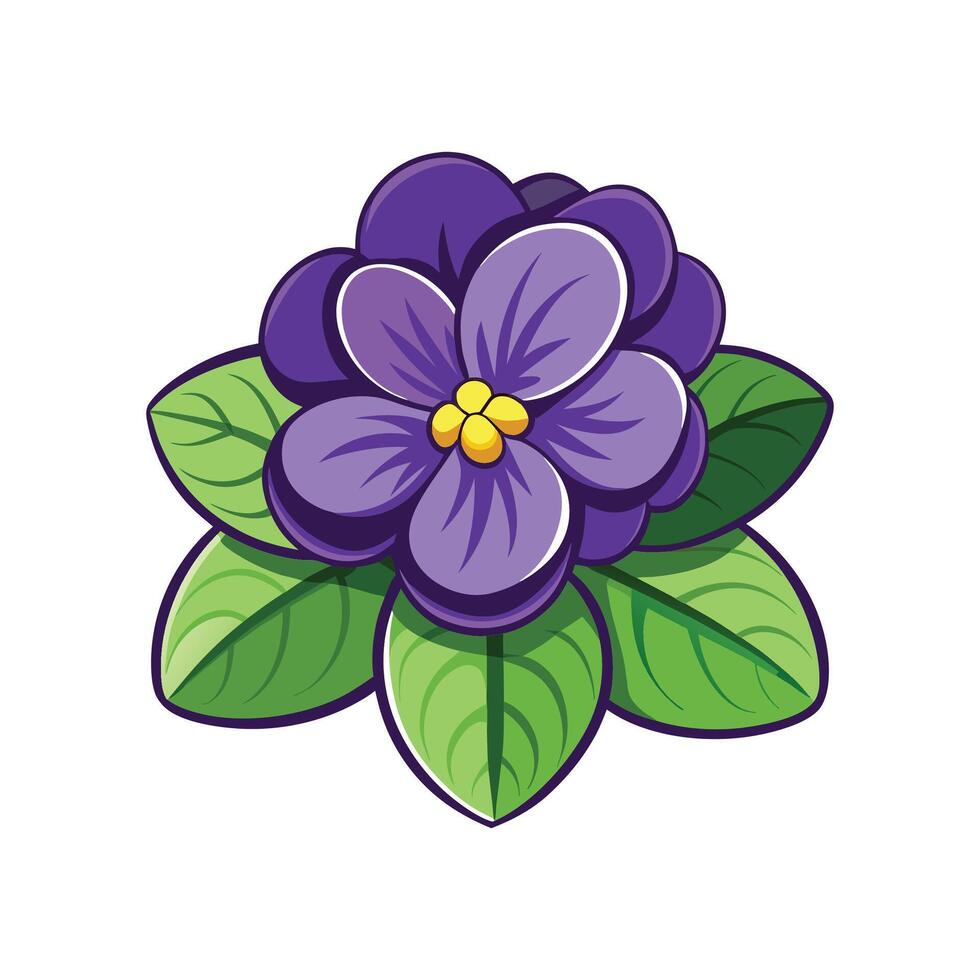 Charming African Violet Illustration vector