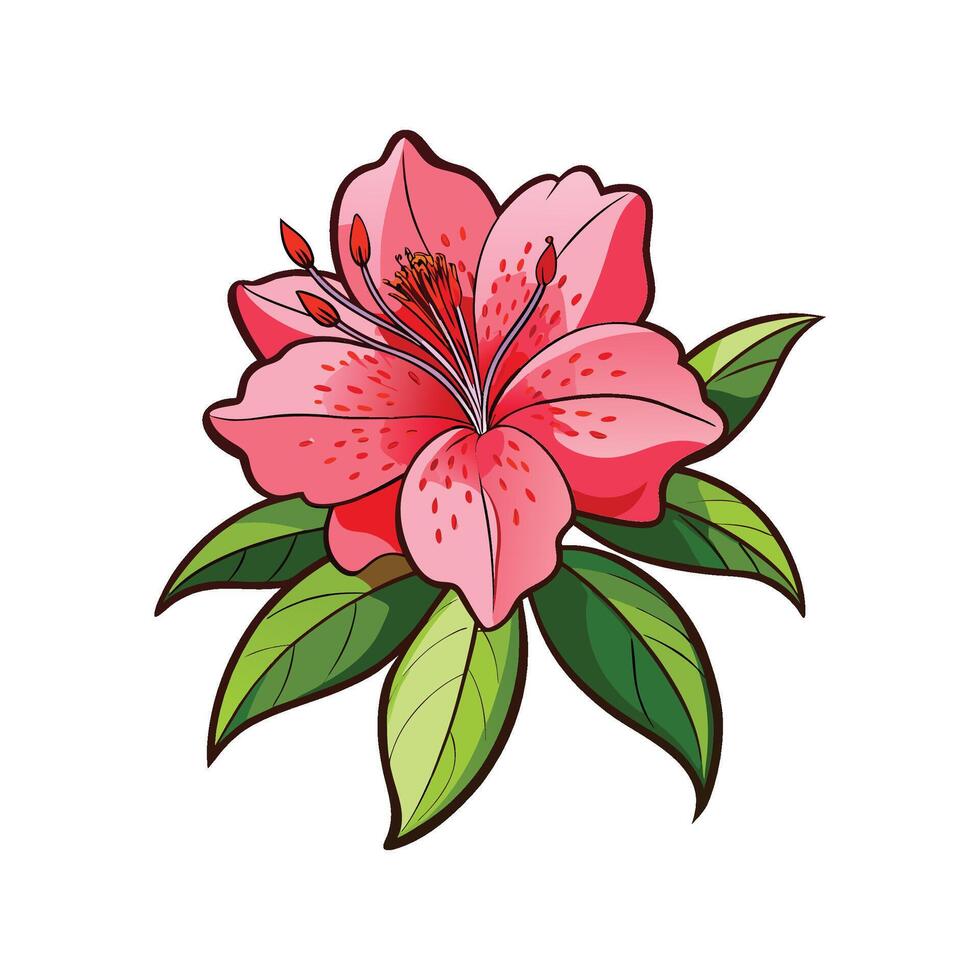 Beautiful Azalea Plant Artwork vector