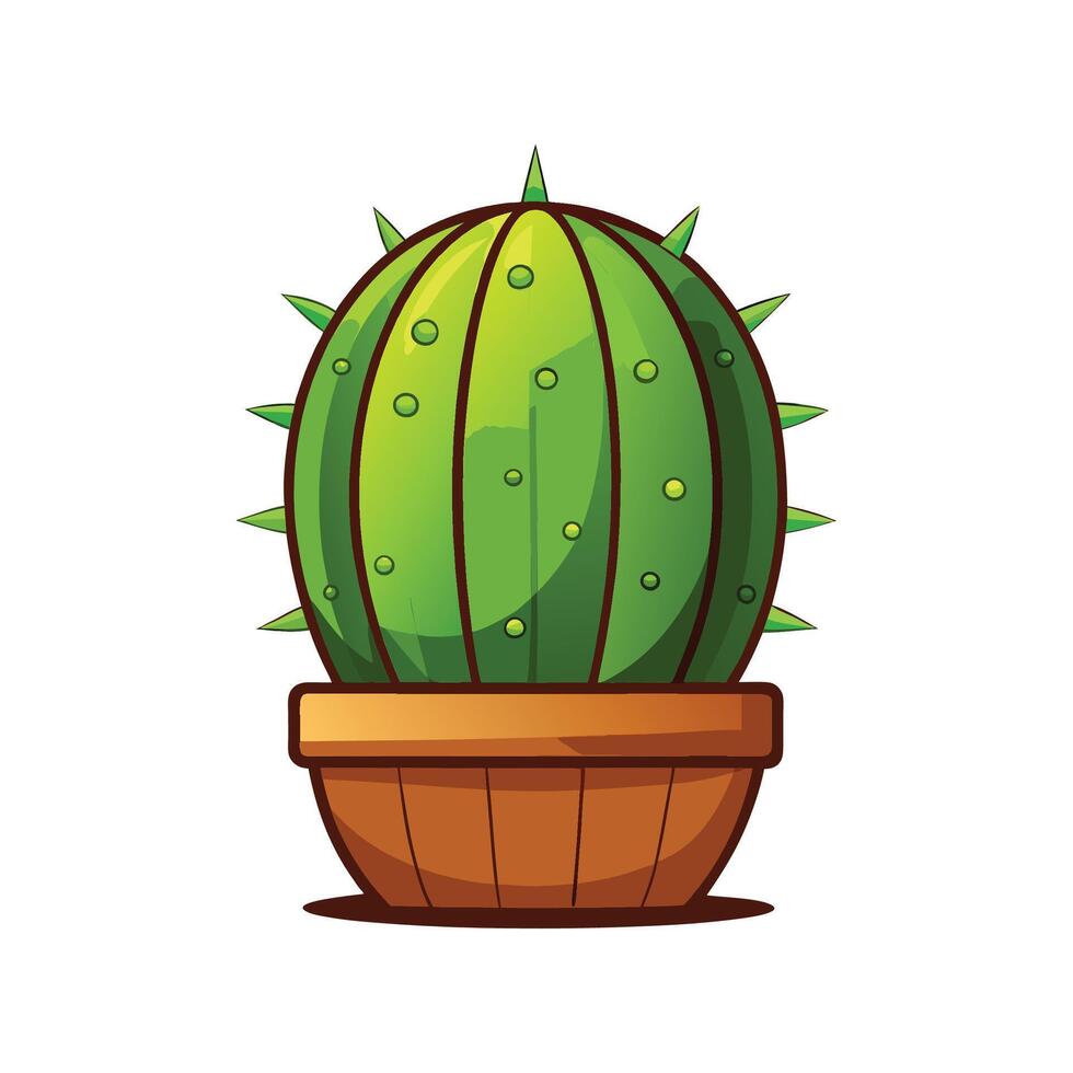 Charming Barrel Cactus in Nature vector