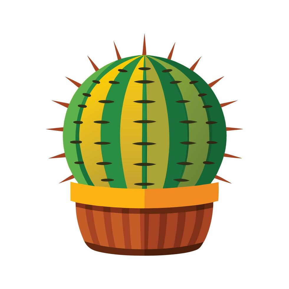 Unique Barrel Cactus Plant Design vector