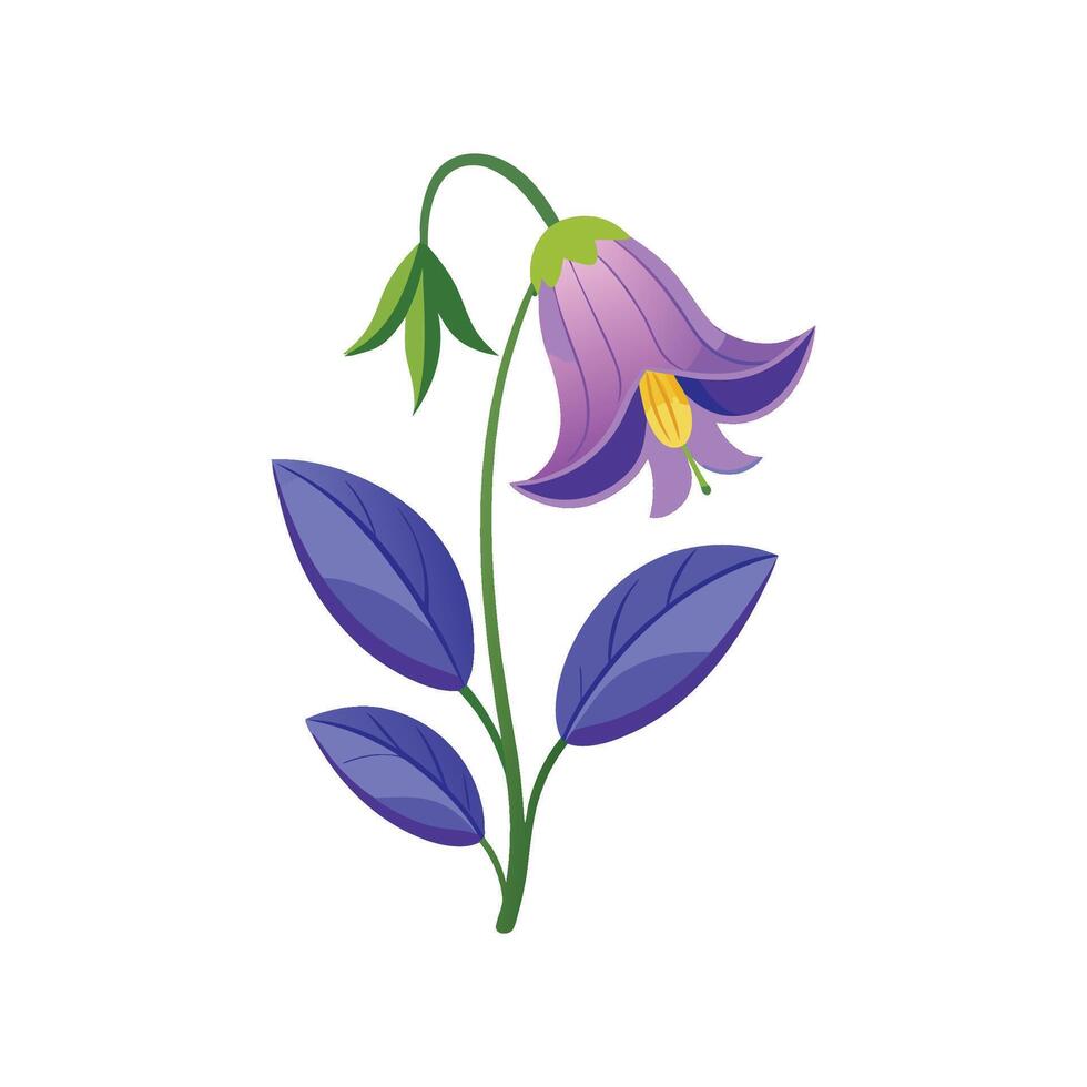 Beautiful Bell Flower Plant Design vector