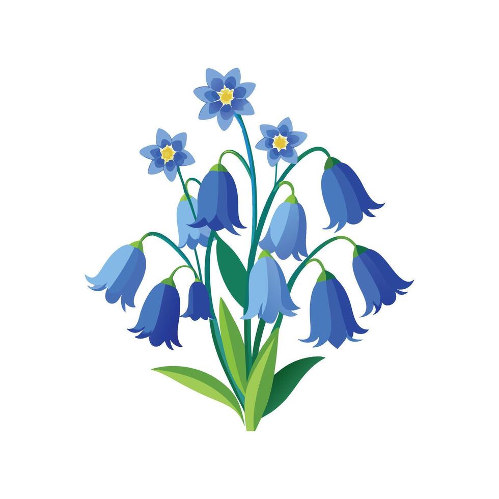 Stunning Bluebells Plant in Nature vector