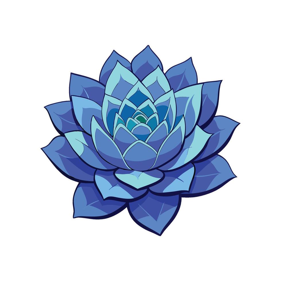 Stunning Blue Echeveria Plant Design vector