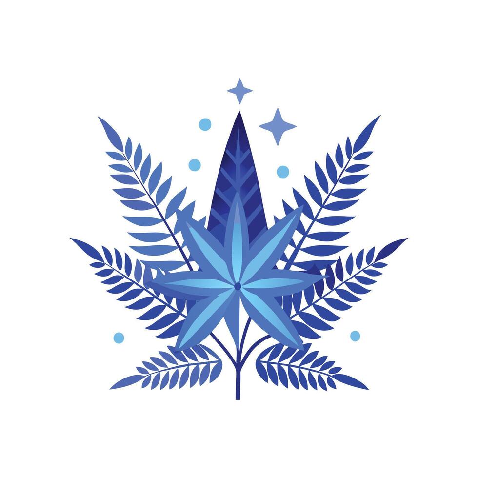 Nutritious Blue Star Fern for Healthy Living. vector