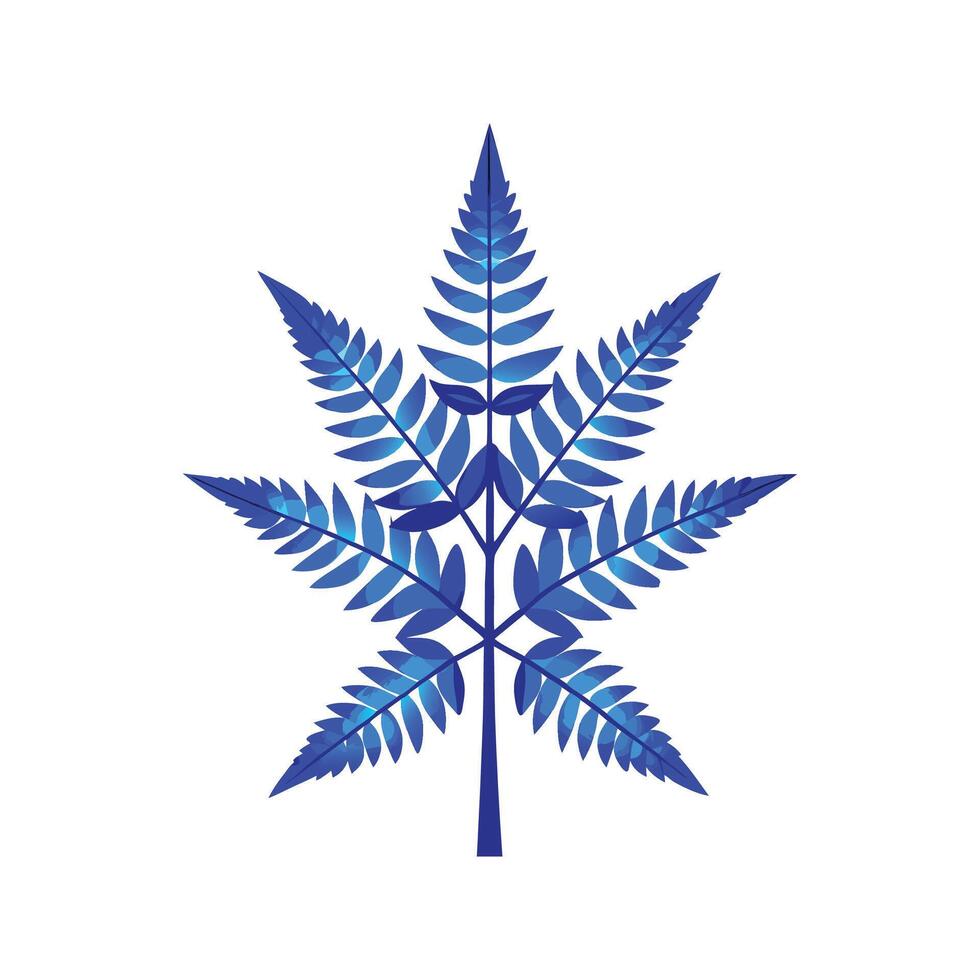 Elegant Blue Star Fern in Bloom vector