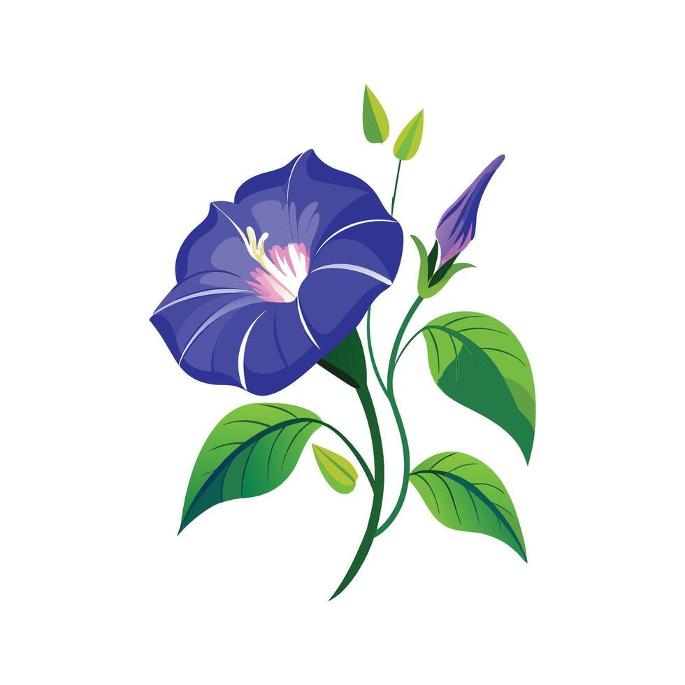 Stunning Butterfly Pea Plant in Bloom vector