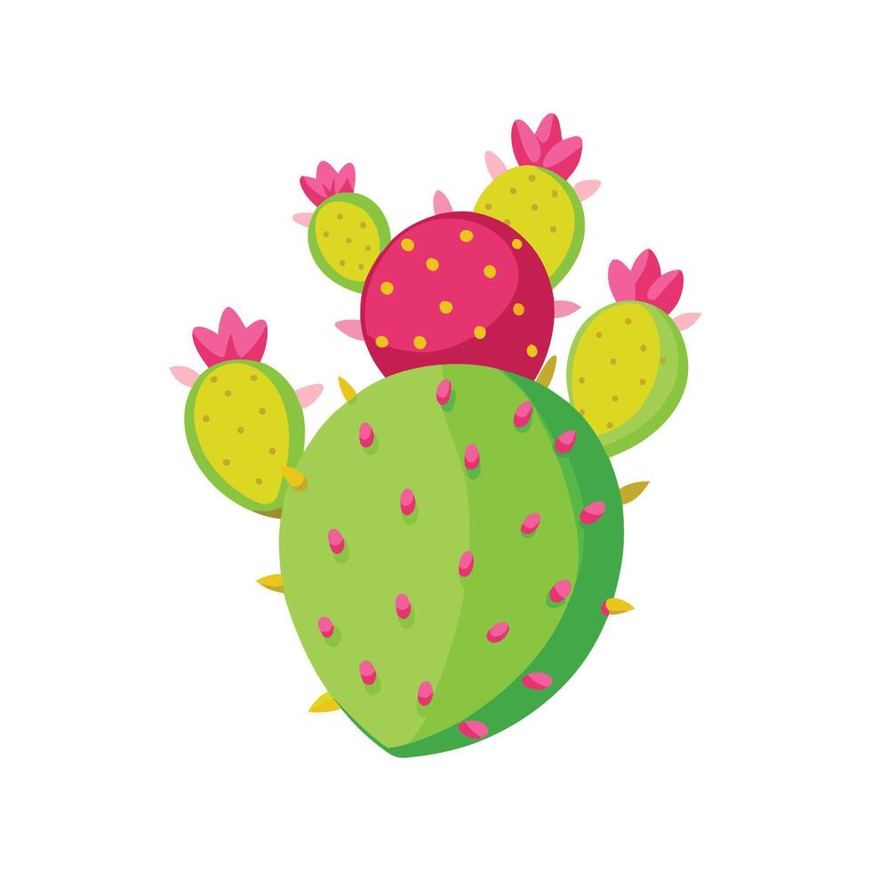Charming Cactus Pear in Nature vector