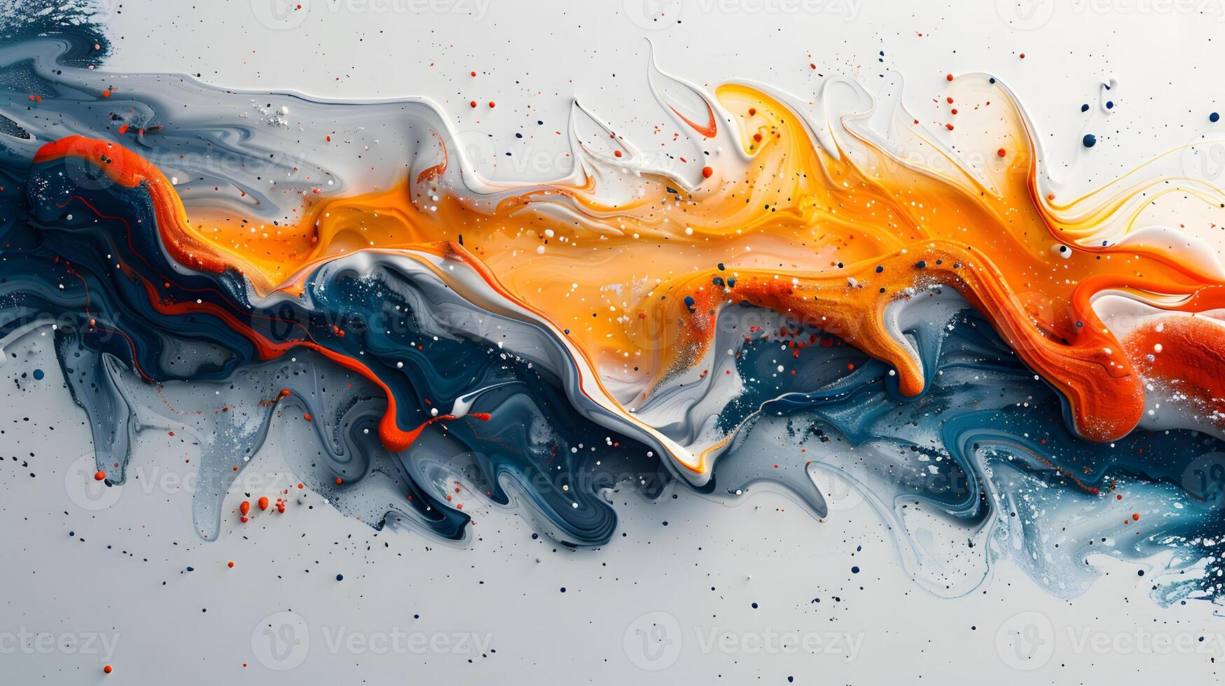 Dynamic Abstract Fluid Art with Vibrant Colors and Flowing Shapes photo