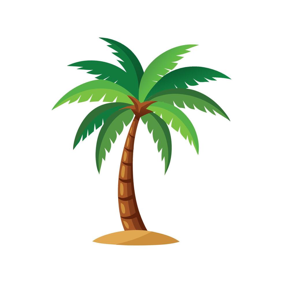 Elegant Coconut Palm Tree Enhancing Tropical Landscape vector