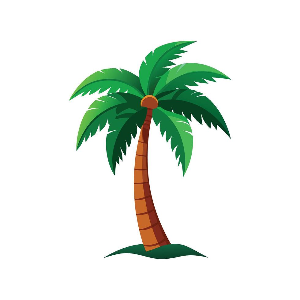 Stunning Coconut Palm Tree in Tropical Paradise vector