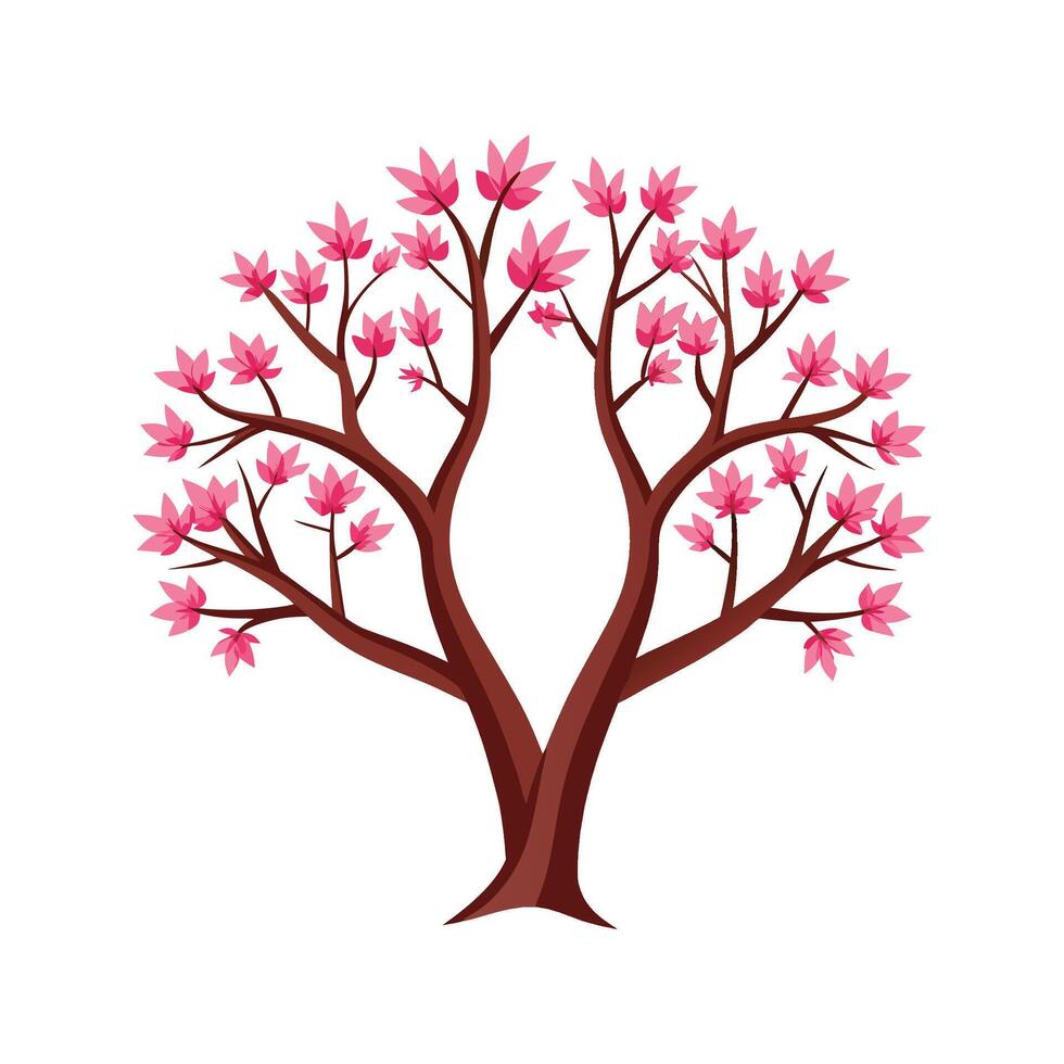 Vibrant Double Branch Thicket Prunus Adding Color vector