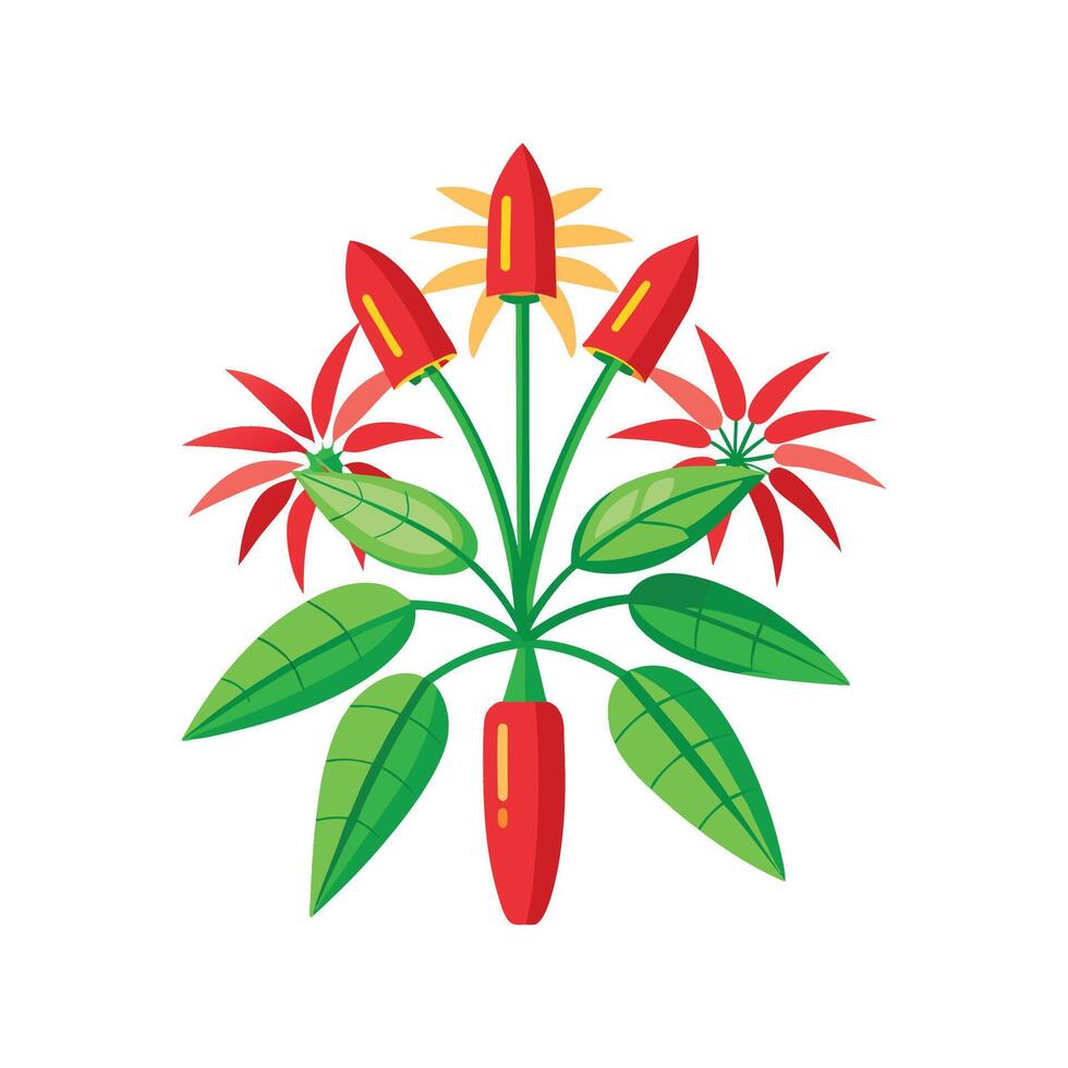 Lush Firecracker Plant Design vector