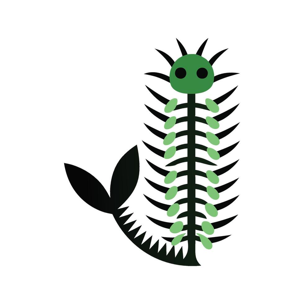 Lush Fishbone Cactus Artwork vector