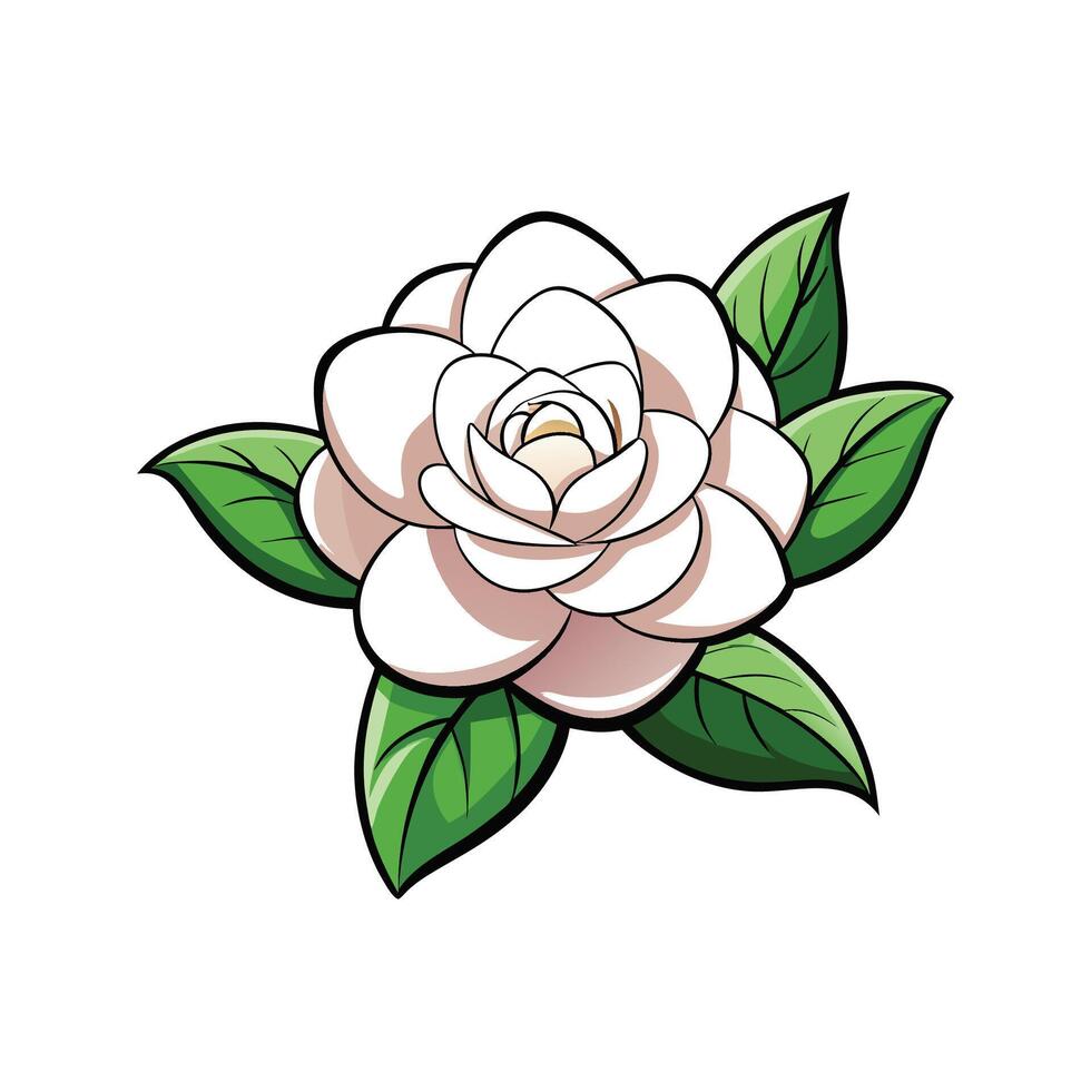 Charming Gardenia Flower Artwork vector