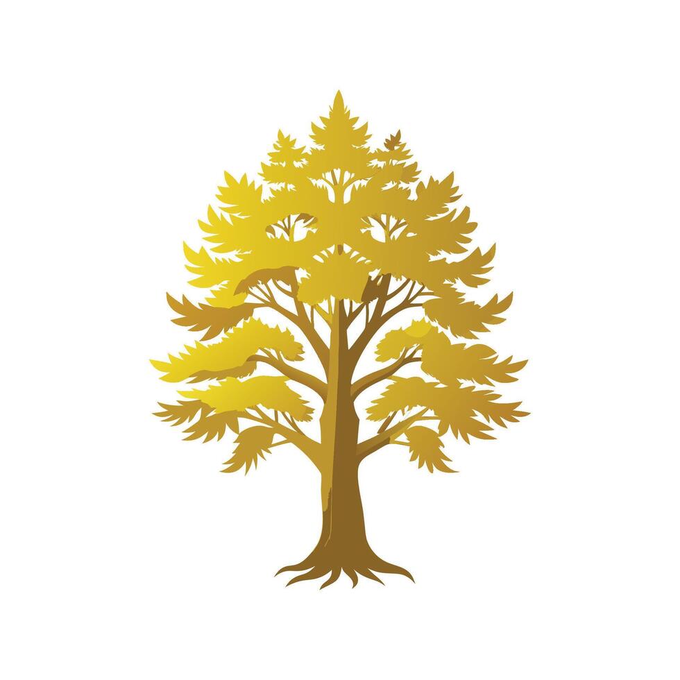 Elegant Gold Crest Cupressus Artwork vector