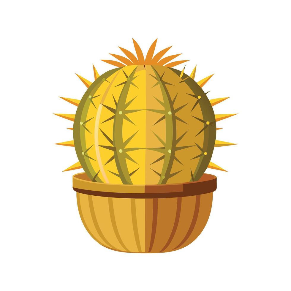 Charming Golden Barrel Cactus Artwork vector