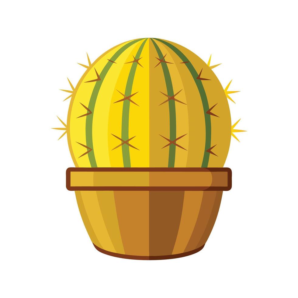 Charming Golden Barrel Cactus Art vector
