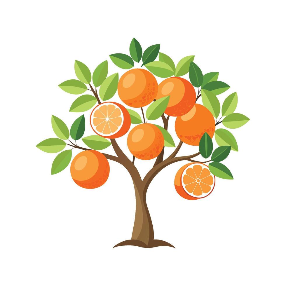 Vibrant Grapefruit Tree Artwork vector