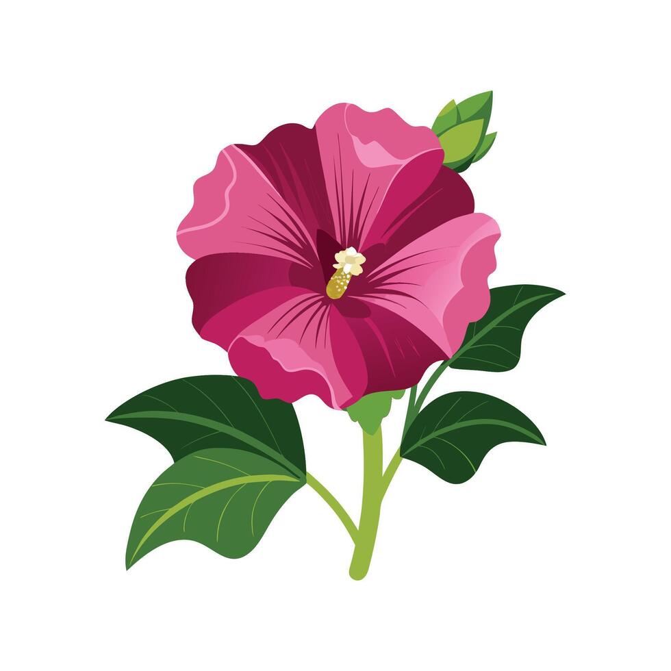 Elegant Hollyhock Flower Illustration vector
