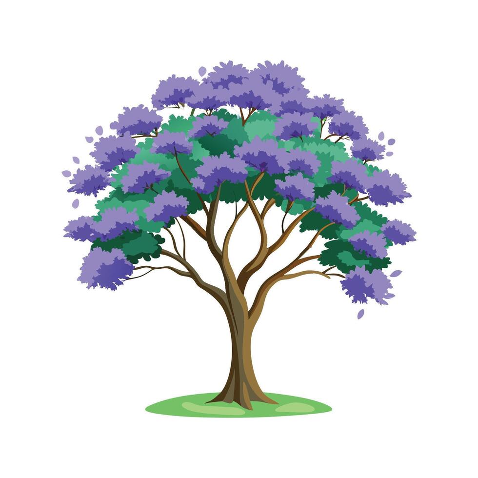 Charming Jacaranda Tree Artwork vector