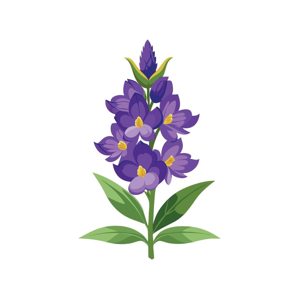 Elegant Larkspur Plant Artwork vector